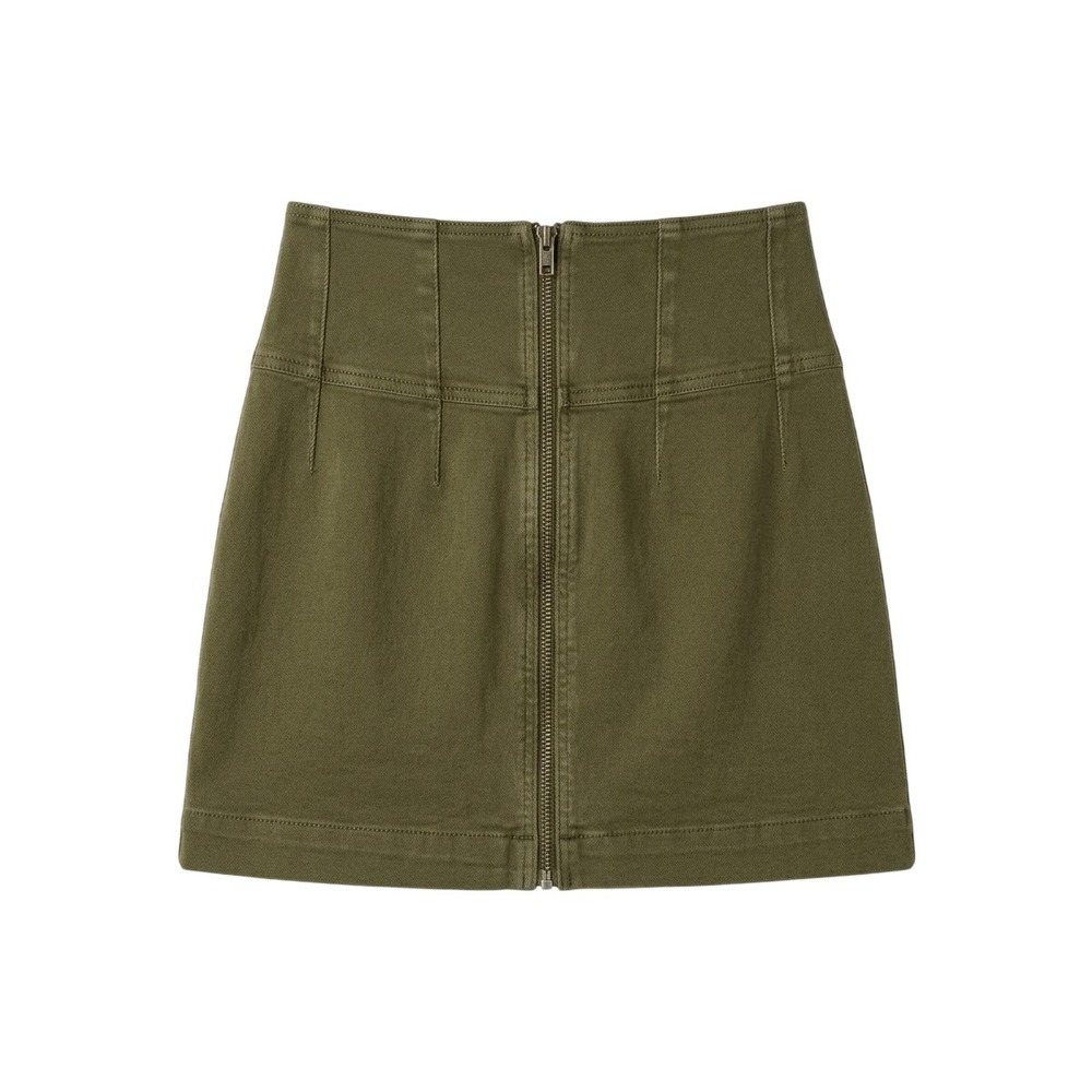 We The Free Mini Skirt Women 24 Olive Green Full Zip Utility OB1078471